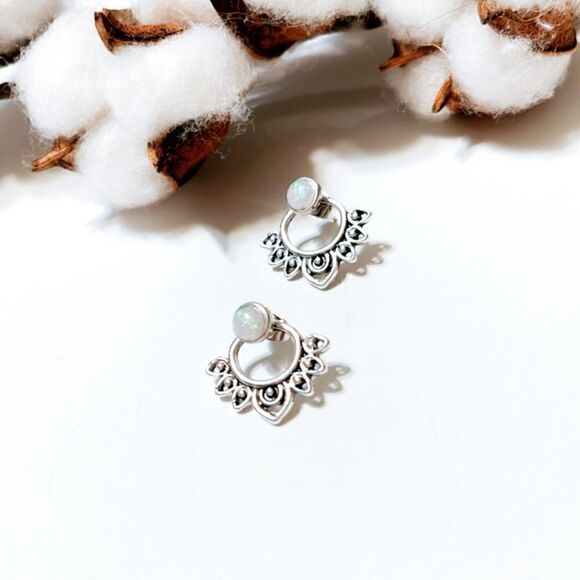 Lotus earrings in silver N24 - Picture 1 of 5